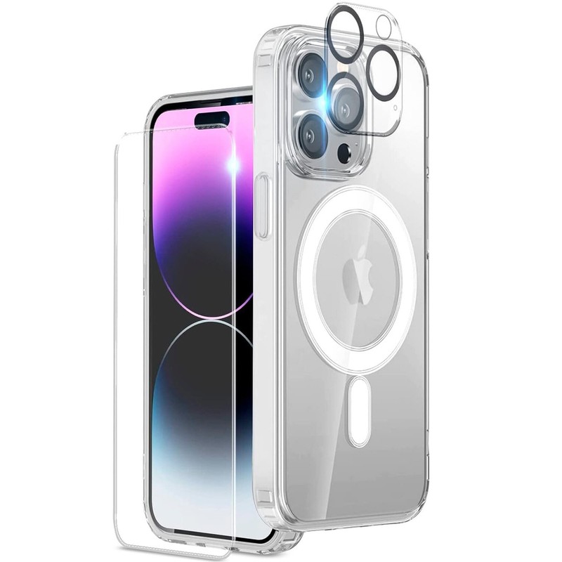 For Apple iPhone 16 15 14 Pro Max Clear Case Shockproof Mag Safe Cover