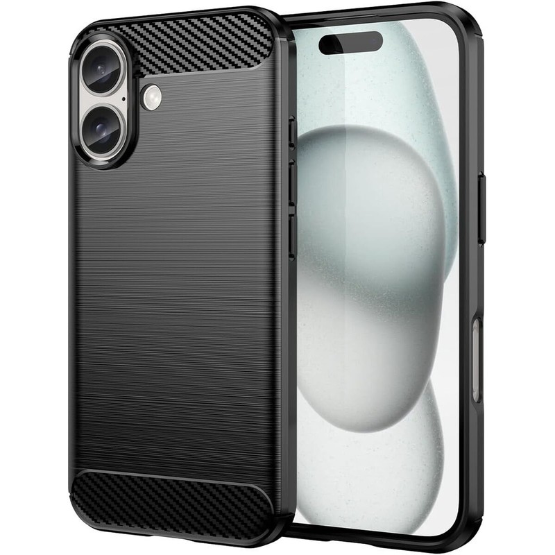 Carbon Fiber TPU Shockproof Case For iPhone 16 / 16 Plus / 16 Pro Max / 16e 17e