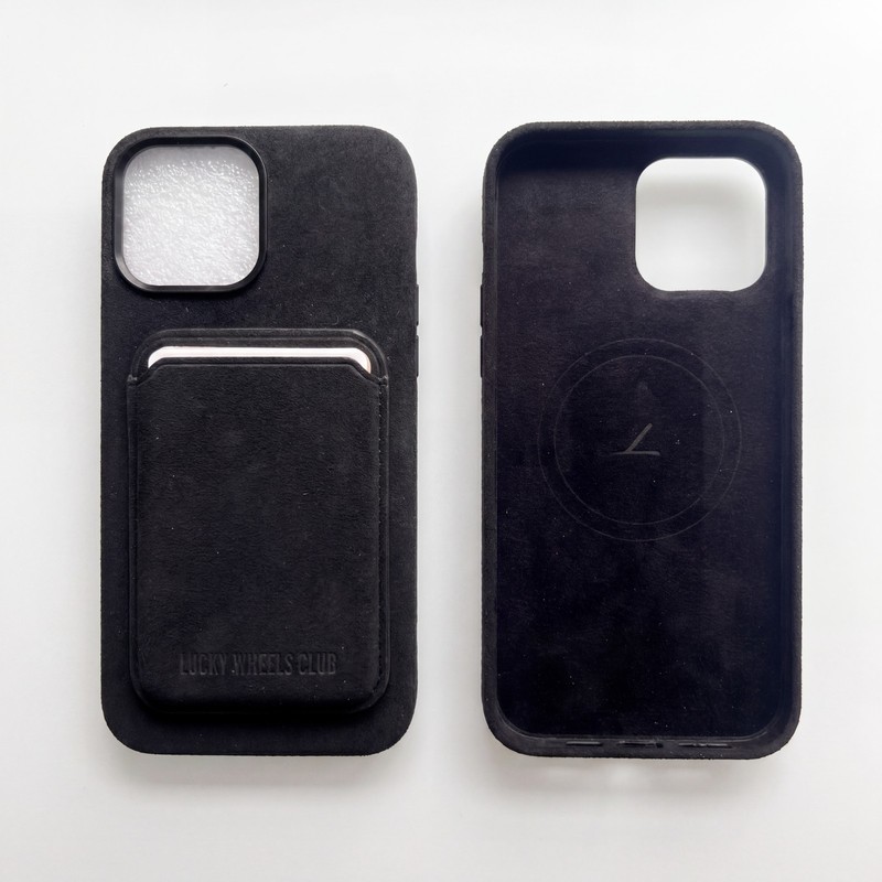 iPhone 13 Pro Max MagSafe Alcantara Suede Magnetic Wallet Card Case Slim Cover gallery