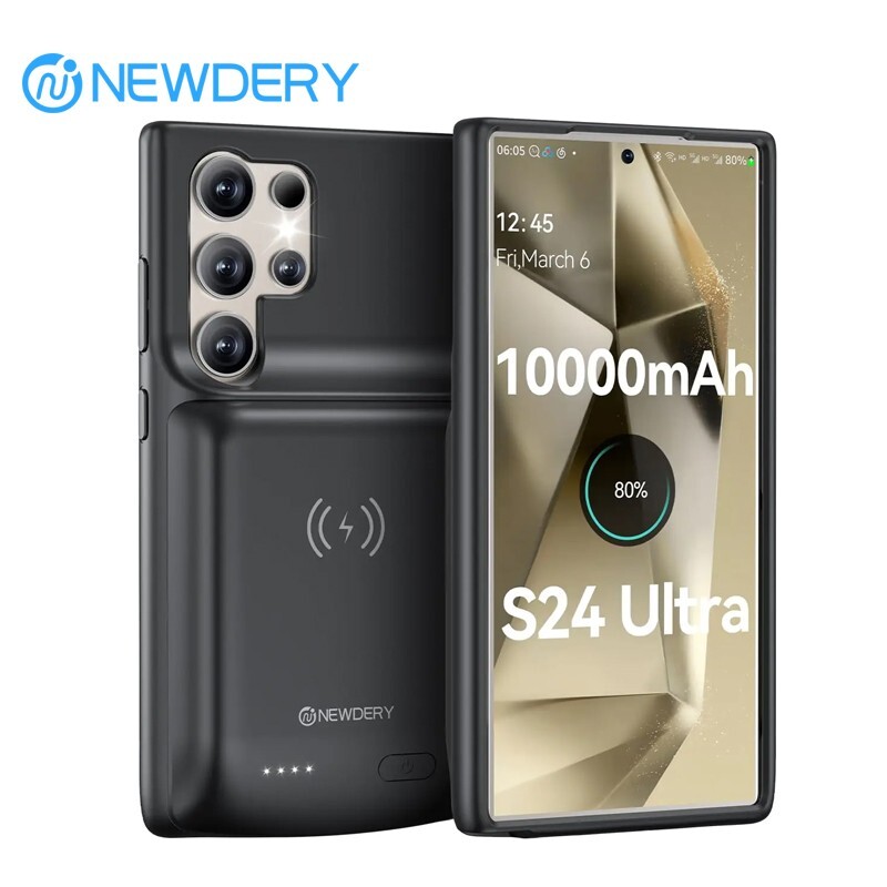 NEWDERY 10000mAh Battery Case for Samsung S24 Ultra Wireless Charging Powerbank