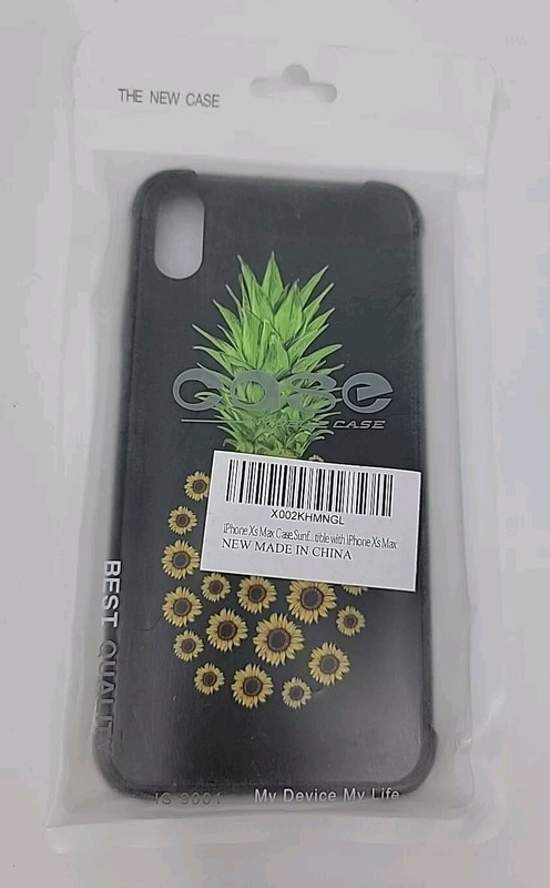 ZHEGAILIAN Mobile Case Compatible with iPhone Xs Max Sunflower Pineapple Black