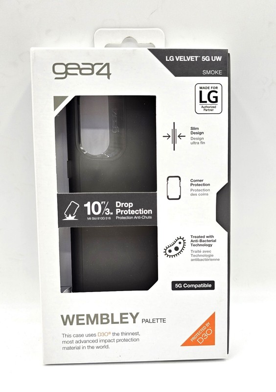 Gear4 Wembley Palette Series Soft Case for LG Velvet 5G UW – Smoke. NEW!