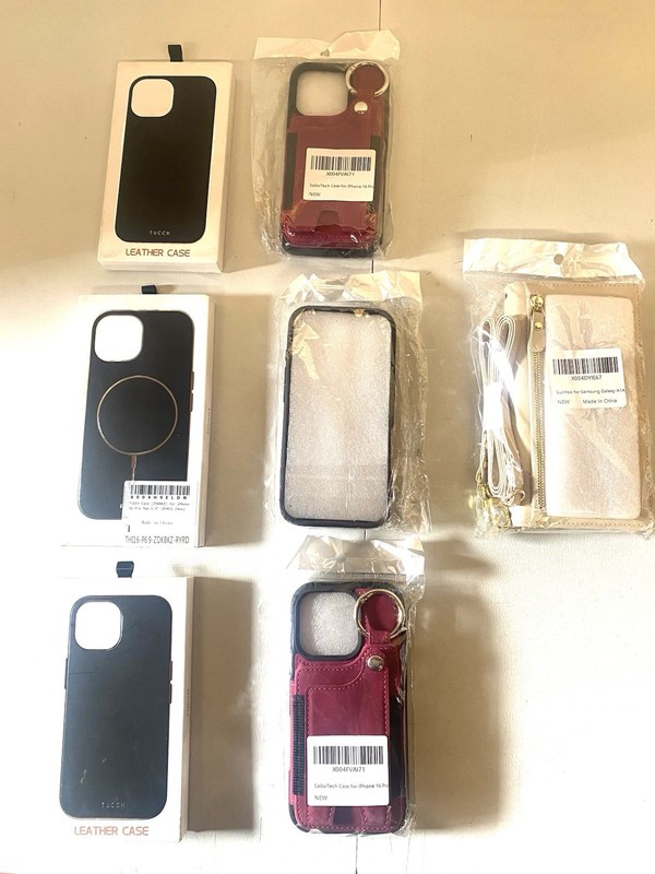 Bulk Lot Of 7- New Deluxe Cell Phone Case Covers/Wallet (6- iPhone 16 Pro Cases)