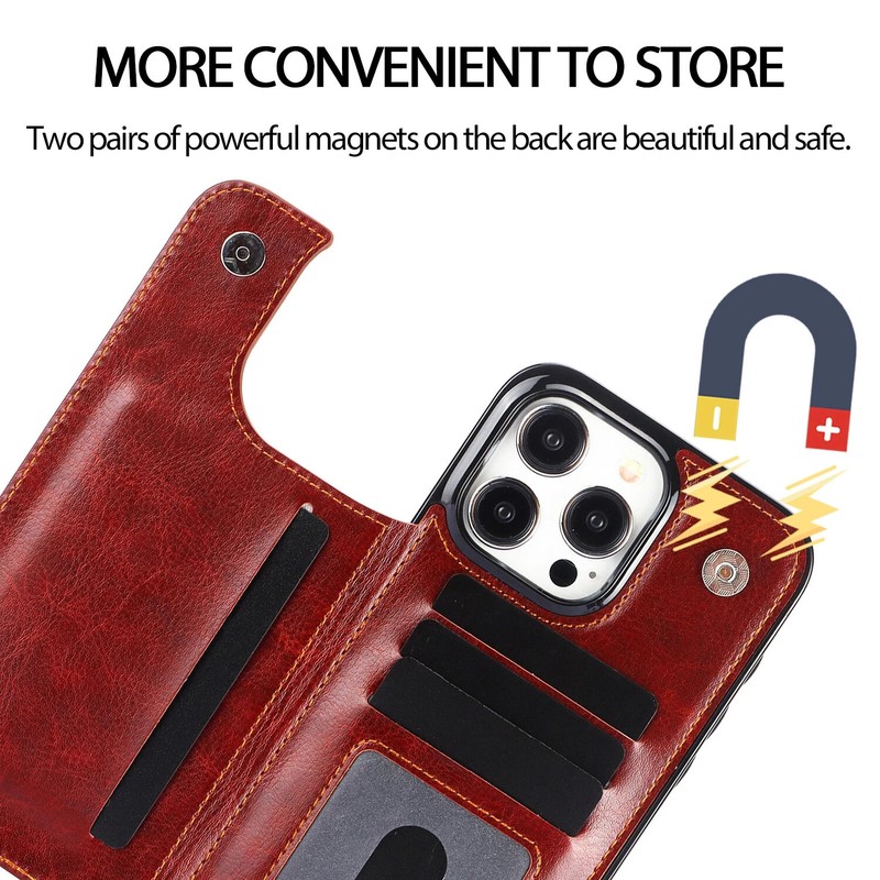 Wallet Card Case Cover Leather Magnetic For iPhone 17 16 15 14 13 12 11 PRO MAX gallery
