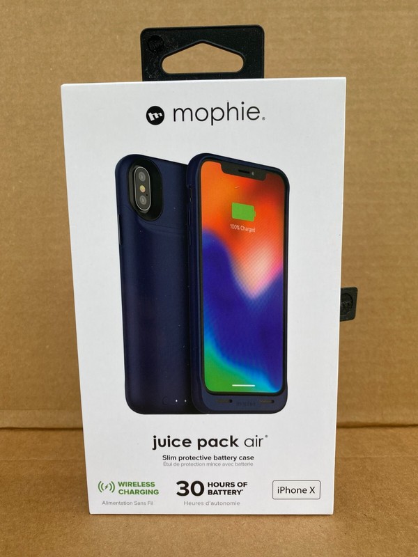 mophie Juice Pack Air Battery Case for iPhone X Blue Wireless Charging