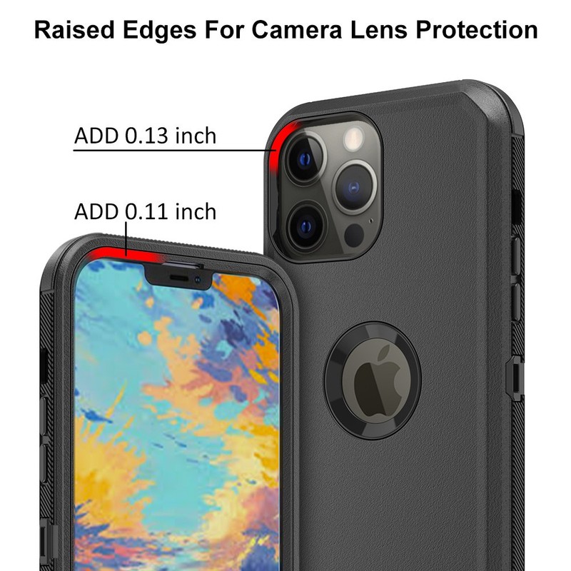 For iPhone 13 Mini/13/13 Pro/13 Pro Max Case Phone Rugged Cover Stand Belt Clip gallery