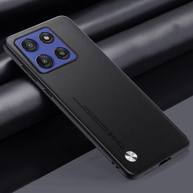 For Motorola Moto G Stylus 5G 2025 Plain Leather Fabric Coated Hard case cover
