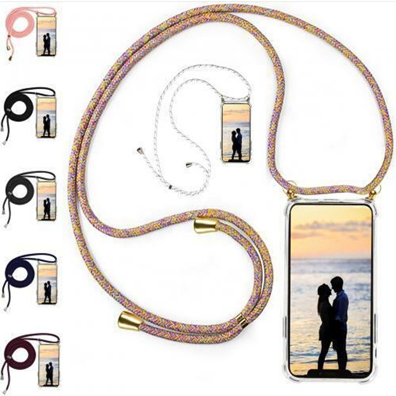 For LG V20 Shockproof Clear Anti-Scratch Case CrossBody Lanyard Strap