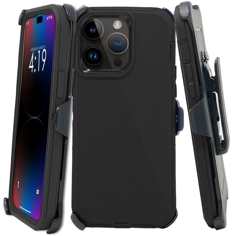 For / iPhone 16E / Defender Case cover With ( Belt Clip Fits Otterbox )