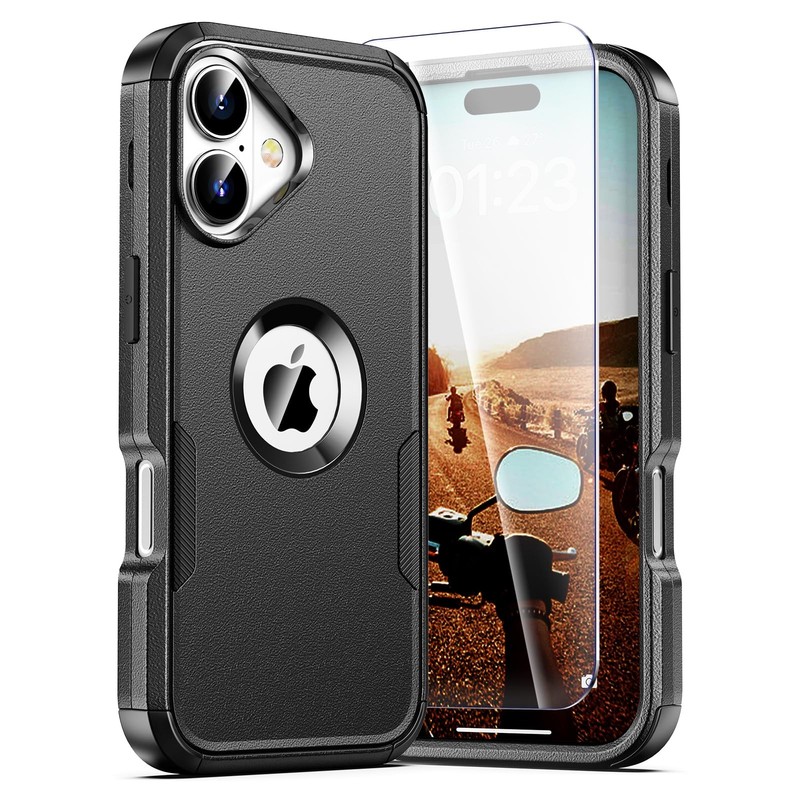 for iPhone 17 Case 2X Screen Protector Anti-Drop 3‑Layer Military Grade Sho…