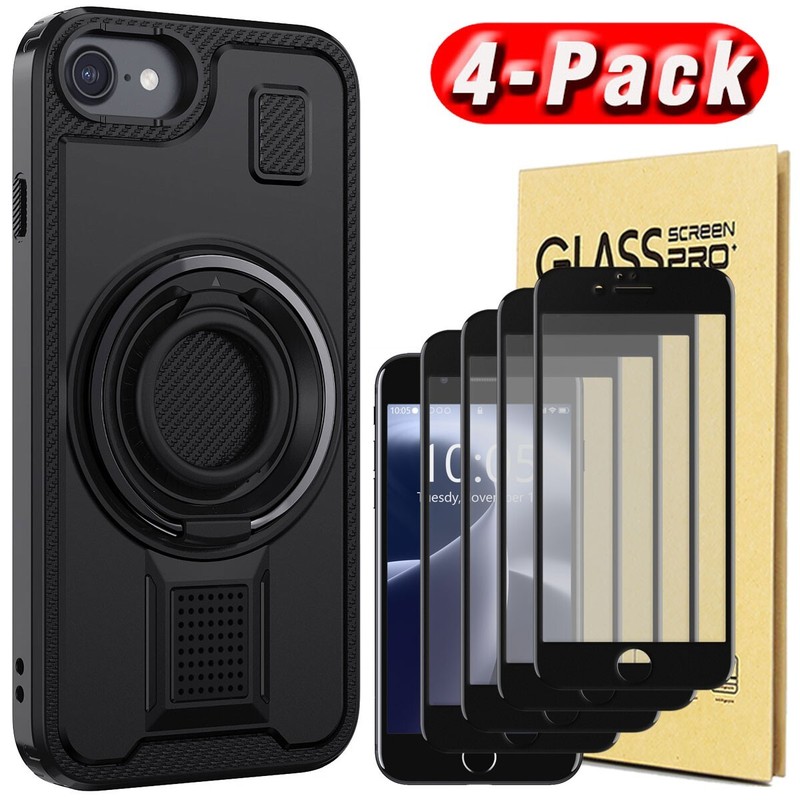 For Apple iPhone 6/6s Case Protective Rugged Ring Stand Cover / Screen Protector