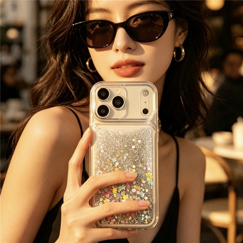 Glitter Stars Quicksand Phone Case Shockproof Cover for iPhone 13 16 17 Pro Max gallery