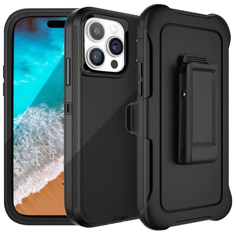 For Phone 15 Pro Max Plus Case Rugged Heavy Duty Shockproof Cover +Belt Clip