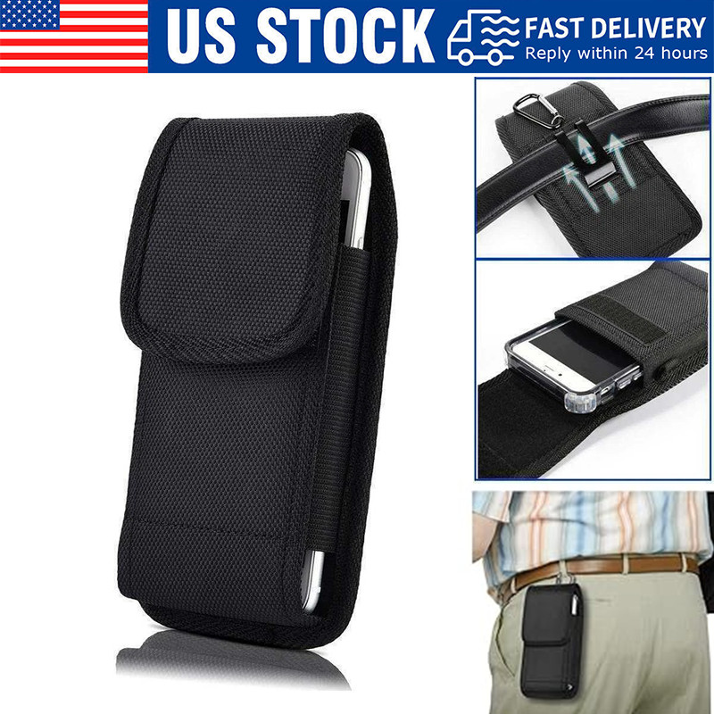 Vertical Cell Phone Holster Pouch Wallet Case With Belt Clip For iPhone Samsung