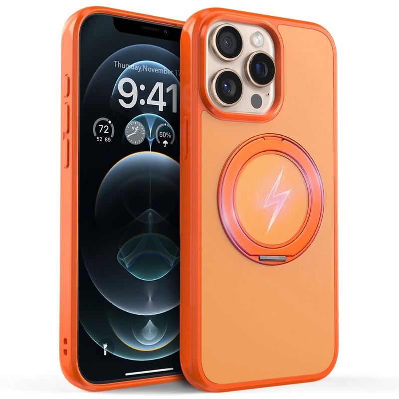 For iPhone 13 Pro Case Magnetic Holder Cover Rotating Ring / 4x Tempered Glass gallery
