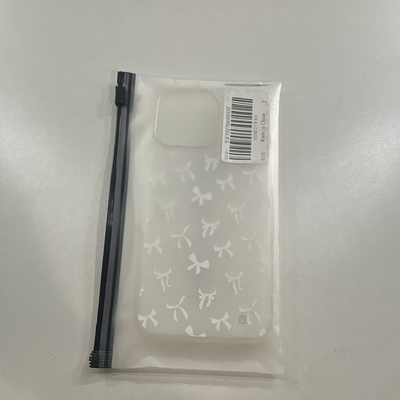 Clear, White Bow Patterned Phone Case Cover