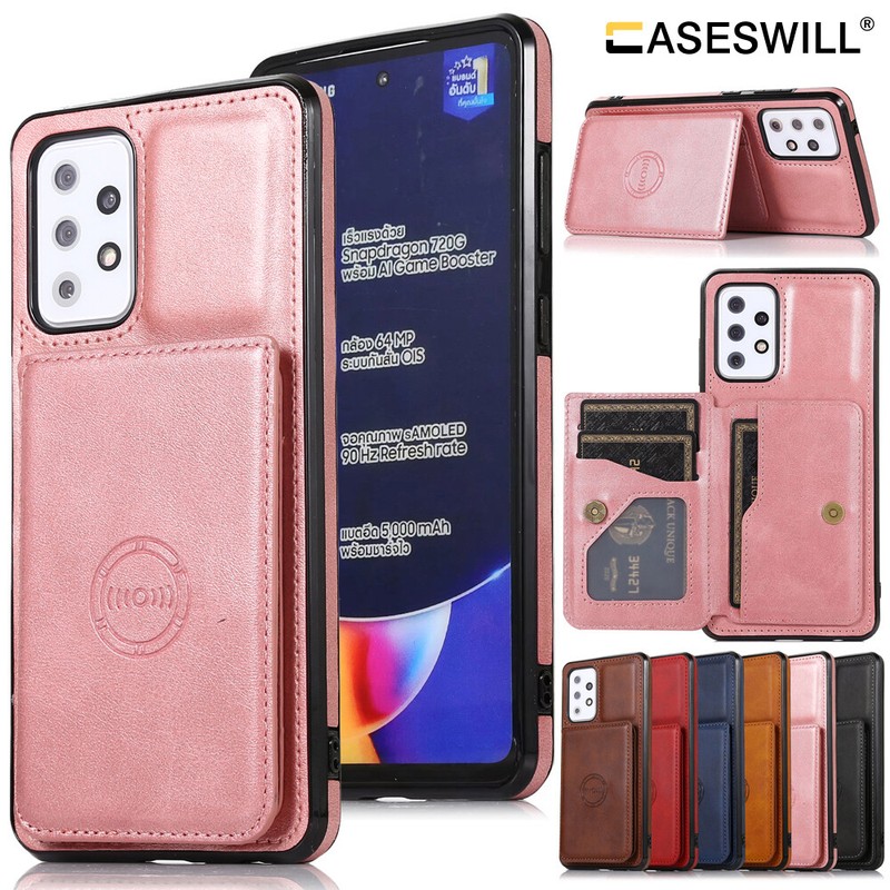 For-Samsung Galaxy A02 A12 A22 A32 A42 A52 A72 5G Leather Card Holder Case Cover