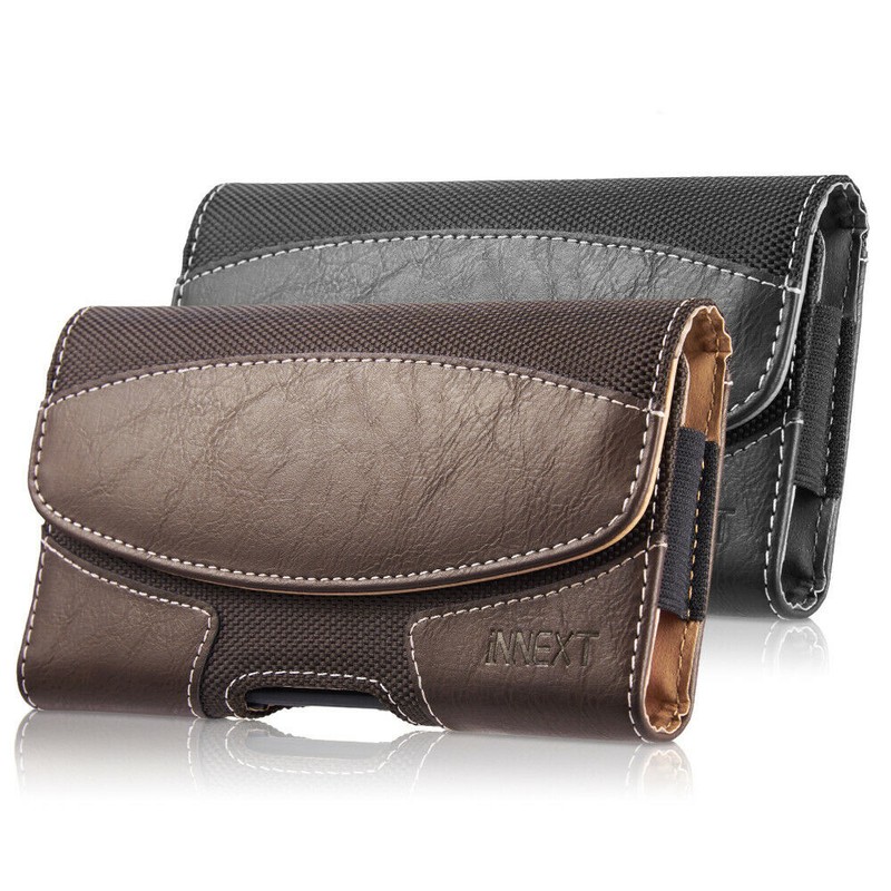 Leather Belt Clip Carrying Case Horizontal Holster Pouch For iPhone Samsung LG