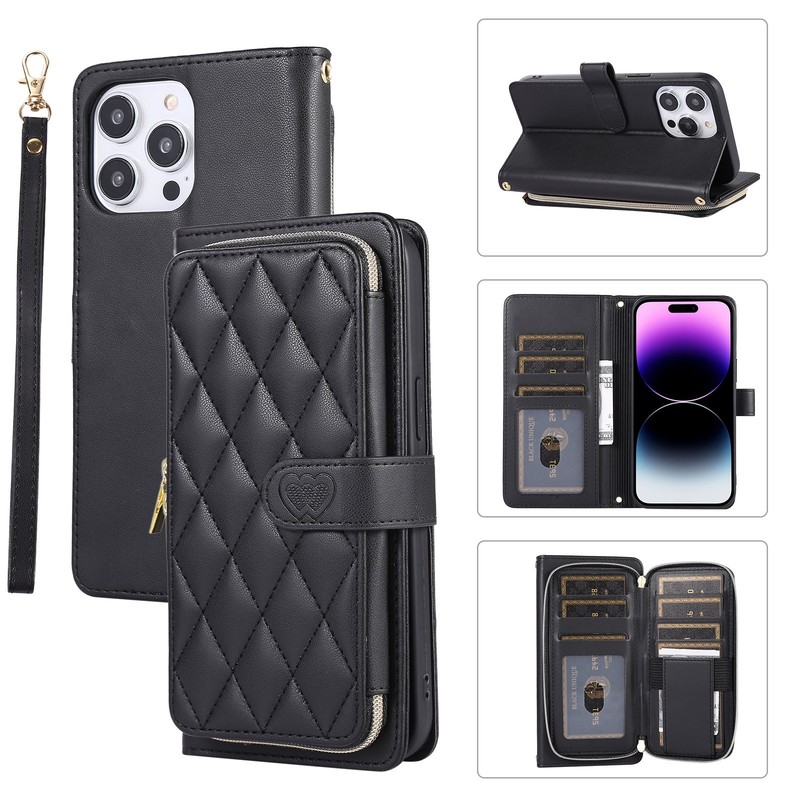 Suitable for iPhone 17 Fashion Zipper Bag Samsung S25U Insert Card Phone Case