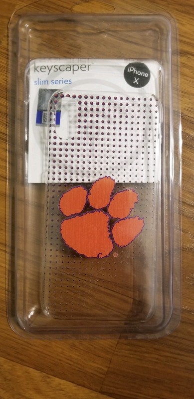 KEYSCAPER CLEMSON TIGERS iPhone X CASE NEW! orange / translucent