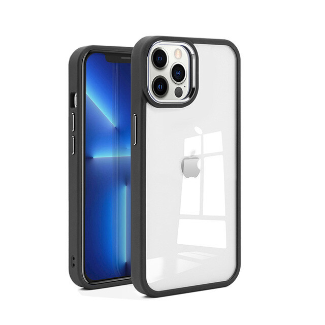 iPhone 12/ 12 Pro (6.1″) Color Border Slim PC+TPU Clear Back Shockproof Case