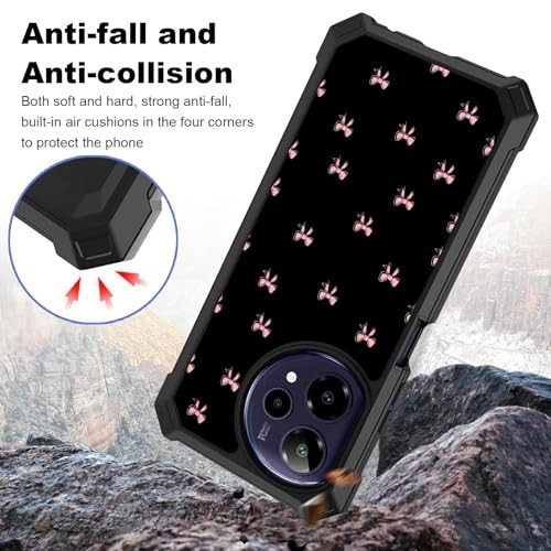 Phone Case with Screen Protector,Dual Layer for Cricket Icon Plus 2026 Pink Bow gallery
