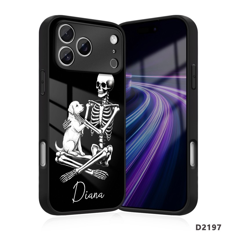 Skull Pattern Customized For iPhone 17 Pro Max 16 15 14 Plus 13 Glass Case Cover