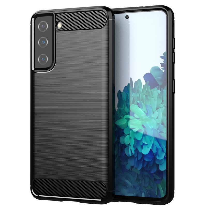 For Samsung Galaxy S21 / S21+ /S21Ultra Case Carbon Accent Shockproof Cover Case