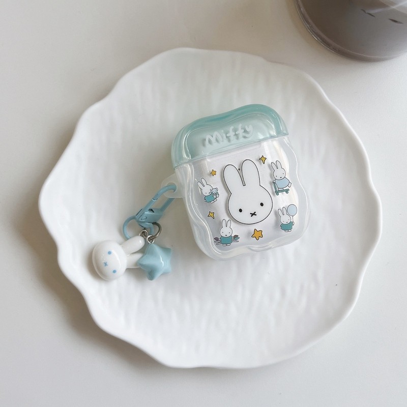 Mint Green White Bunny Earphone Case For Airpods Pro 3 Cover For Airpods 4 3 2 gallery