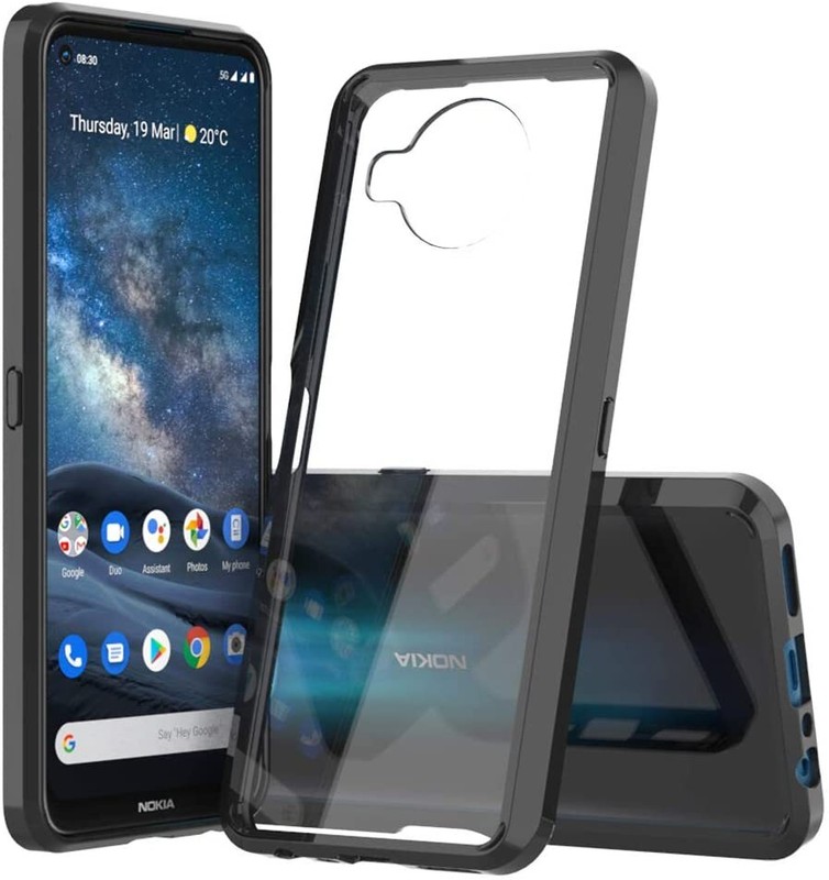 For Nokia X100 – Hard Premium TPU Rubber Case Cover Black / Transparent Clear