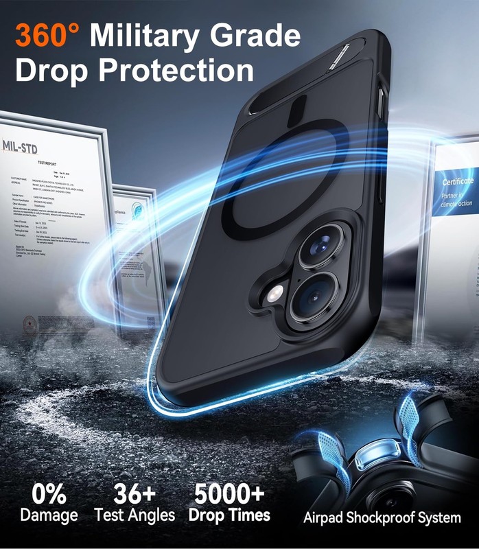 Temdan Magnetic Compatible with iPhone 16 Case, Built-in Invisible KickstandC... gallery