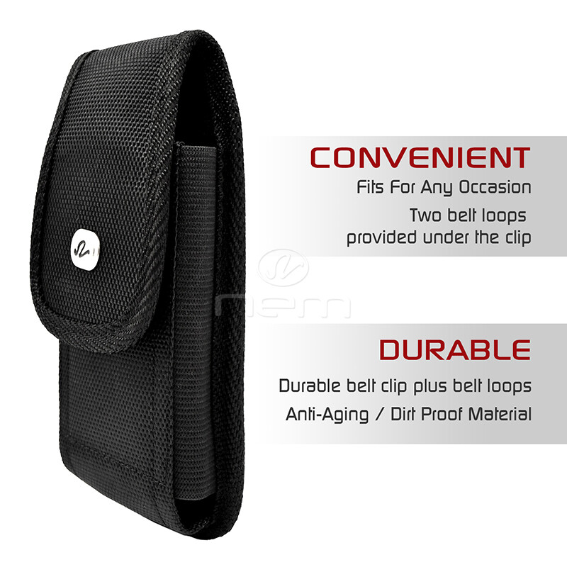 Black Vertical Heavy Duty Rugged Belt Clip Case Pouch For GreatCall Lively Flip gallery