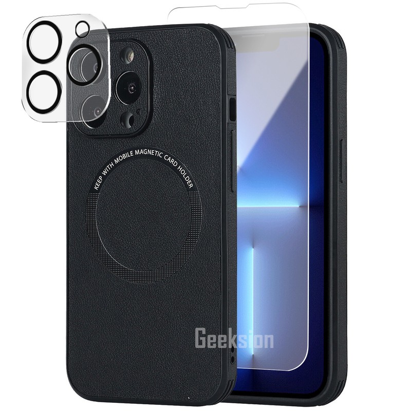 For Apple iPhone 14 Plus 14 Pro Max Leather Magsafe Luxury Slim Shockproof Case