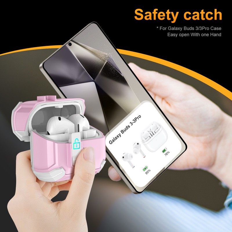 Rugged Case For Samsung Galaxy Buds 3/3 Pro Protective Cove Secure Lock Keychain gallery