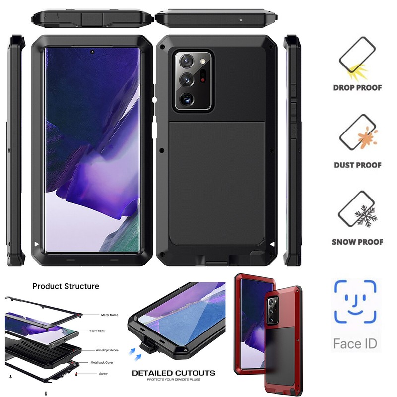 For Samsung Note20/Note20 Ultra Heavy Duty Aluminum Metal Shockproof Case Cover