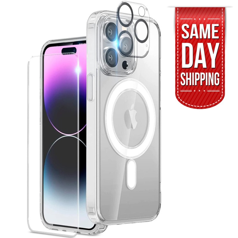 For Apple iPhone 16 15 14 Pro Max Clear Case Shockproof Mag Safe Cover gallery