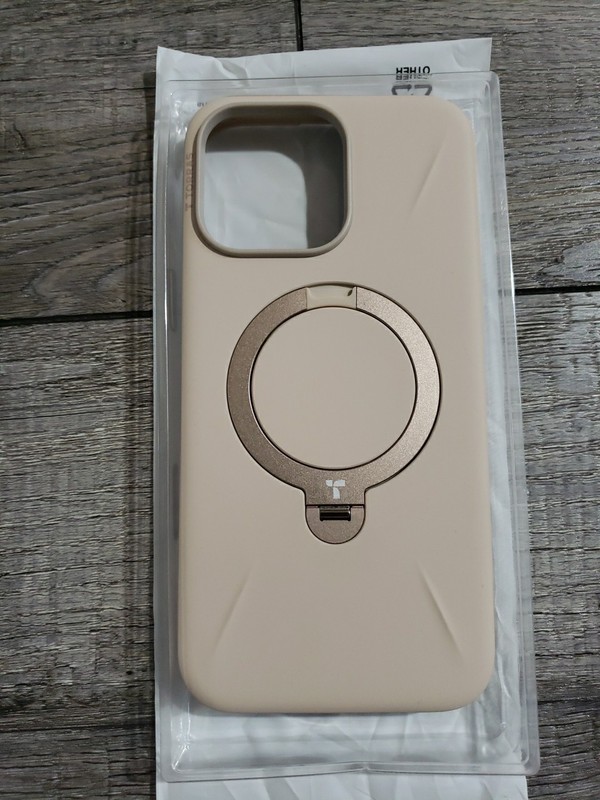 TORRAS Magnetic Ostand Silicone Stand Case for iPhone 16 Pro Max, Dune Beige gallery