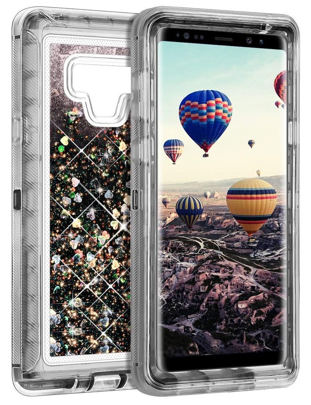 For Samsung Galaxy Note 9 Armor Shockproof Glitter Liquid Bling Case Cover NEW