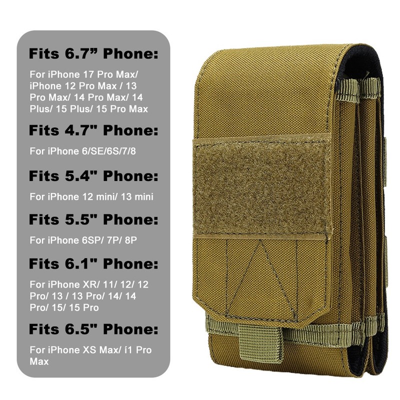 7" Outdoor Tactical Double Layer Phone Carrier,Universal Pouch for Hiking&Travel gallery