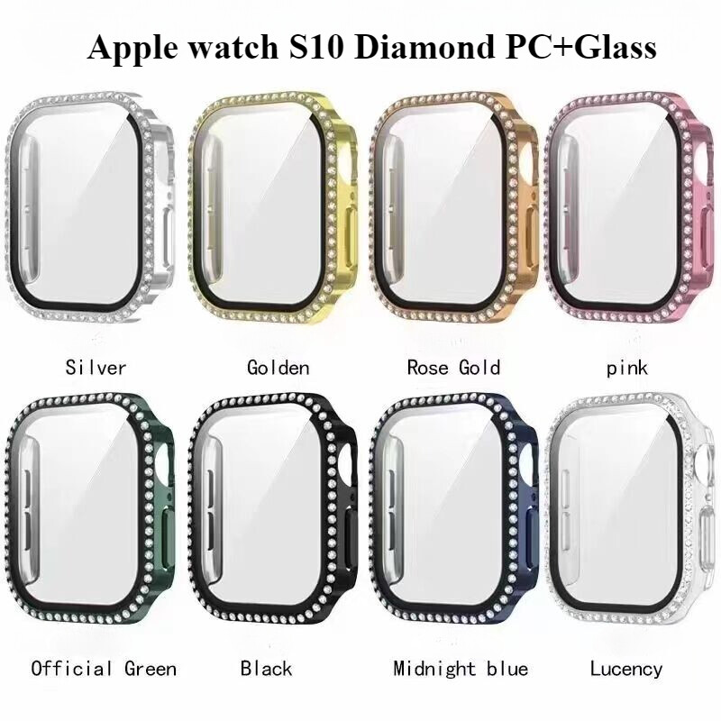 For Apple Watch Series S10 42mm 46mm Bling Women Screen Cover Protector Case