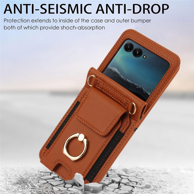For Motorola Razr 60/50/40 Ultra Razr 2025/2024 PU Leather Ring Wallet Card Case gallery