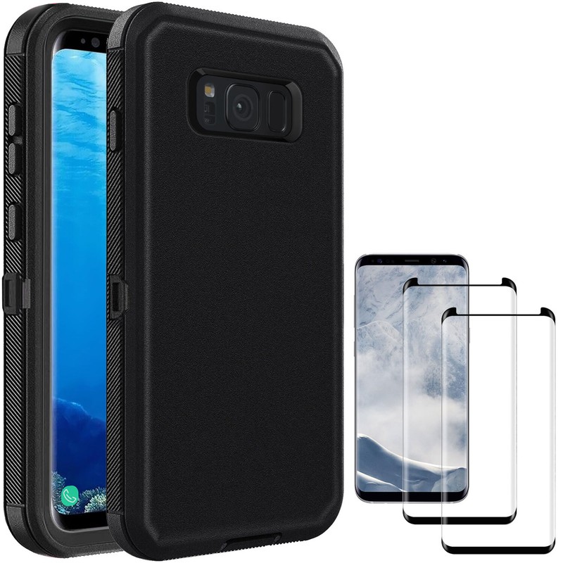 For Samsung Galaxy S8 Plus/S8 Shockproof Case Rubber Hard Cover / Tempered Glass