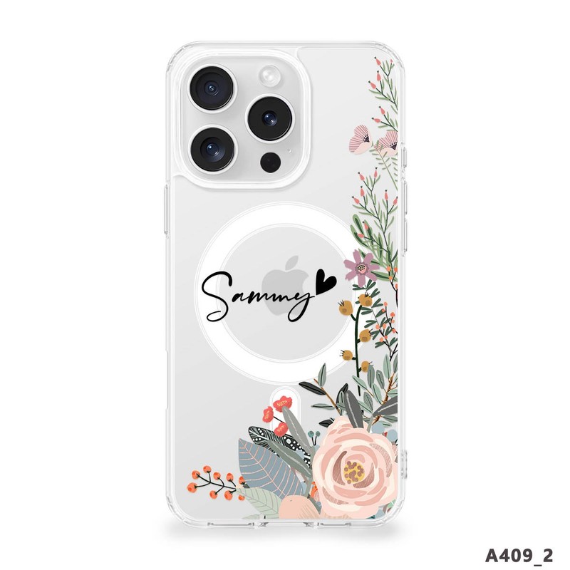 Magnetic Clear TPU Phone Case For iPhone 17 16 15 Pro Max 14 Floral Custom Cover gallery