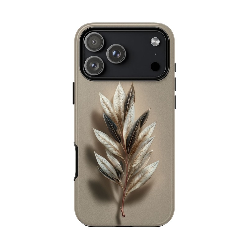 Phone Ink – iPhone/Galaxy/Pixel – Tough Case – Olive Leaf Beige Gold