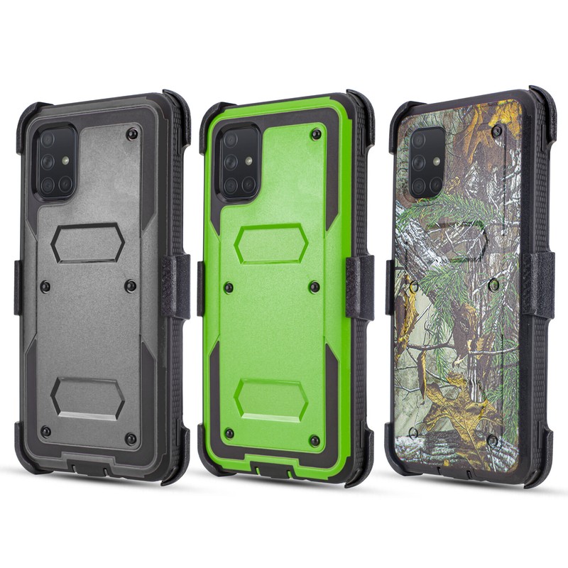 For Samsung Galaxy A71 5G Full-Body Armor Holster Case Built in Screen Protector
