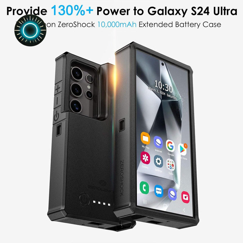 10000Mah Battery Case for Galaxy S24 Ultra 18W Fast Phone Charging Case Black gallery