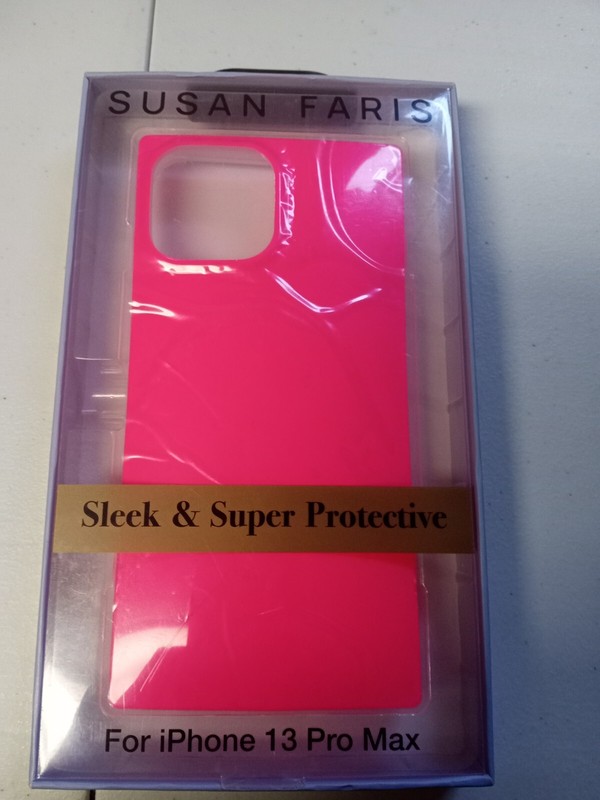 Susan faris I phone case 13 pro max Pink and Clear Brand New