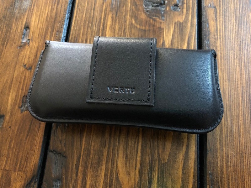 Genuine Vertu Constellation C Black Horizontal Leather CASE Super RARE ITEM gallery