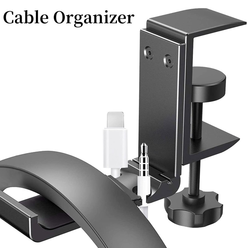 Aluminum Headphone Stand Hanger Foldable with Cable Organizer Headset Holder,... gallery