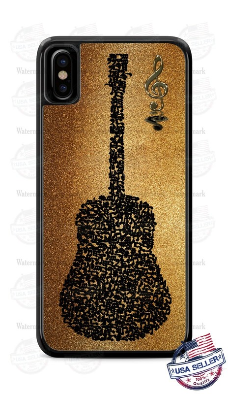 Vintage Guitar Musical Notes Phone Case Cover For iPhone Samsung LG Google